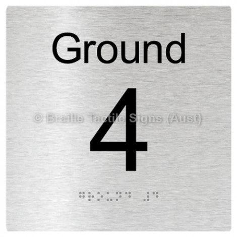 Braille Sign Level Sign - Ground 4 - Braille Tactile Signs Aust. - BTS272-G-4-aliB - Custom Signs - Fast Shipping - High Quality - Australian Made & Owned