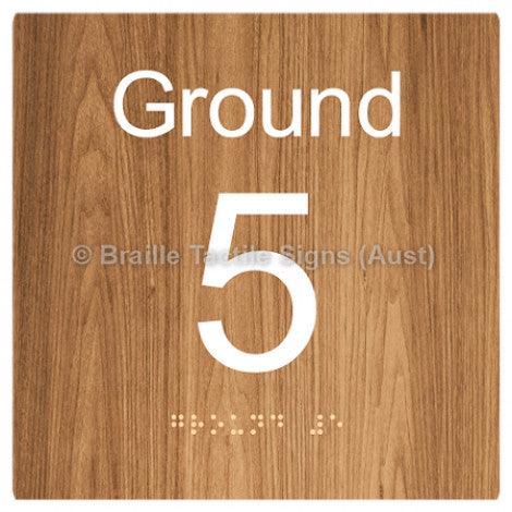 Braille Sign Level Sign - Ground 5 - Braille Tactile Signs Aust. - BTS272-G-5-wdg - Custom Signs - Fast Shipping - High Quality - Australian Made & Owned