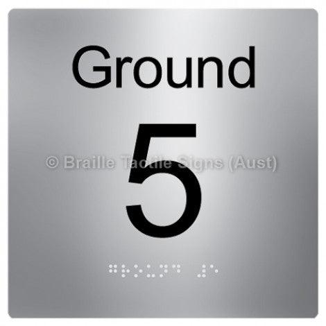 Braille Sign Level Sign - Ground 5 - Braille Tactile Signs Aust. - BTS272-G-5-aliS - Custom Signs - Fast Shipping - High Quality - Australian Made & Owned