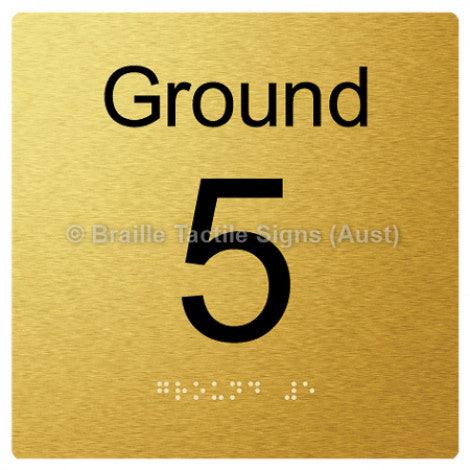 Braille Sign Level Sign - Ground 5 - Braille Tactile Signs Aust. - BTS272-G-5-aliG - Custom Signs - Fast Shipping - High Quality - Australian Made & Owned