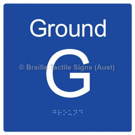 Braille Sign Level Sign - Ground - Braille Tactile Signs Aust. - BTS272-GF-blu - Custom Signs - Fast Shipping - High Quality - Australian Made & Owned