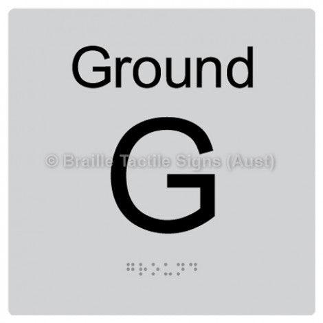 Braille Sign Level Sign - Ground - Braille Tactile Signs Aust. - BTS272-GF-slv - Custom Signs - Fast Shipping - High Quality - Australian Made & Owned