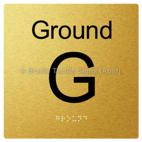 Braille Sign Level Sign - Ground - Braille Tactile Signs Aust. - BTS272-GF-aliG - Custom Signs - Fast Shipping - High Quality - Australian Made & Owned