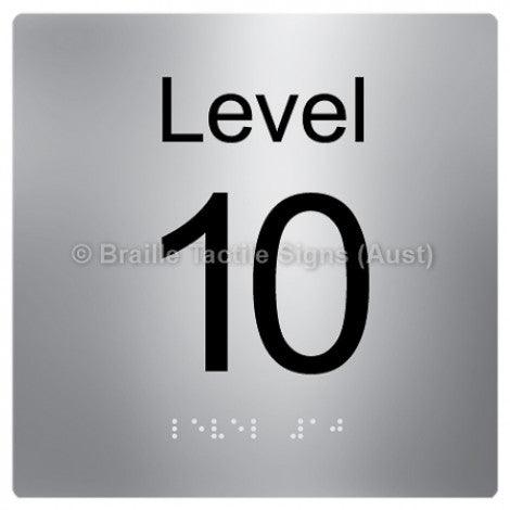 Braille Sign Level Sign - Level 10 - Braille Tactile Signs Aust. - BTS272-10-aliS - Custom Signs - Fast Shipping - High Quality - Australian Made & Owned
