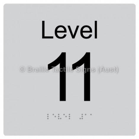 Braille Sign Level Sign - Level 11 - Braille Tactile Signs Aust. - BTS272-11-slv - Custom Signs - Fast Shipping - High Quality - Australian Made & Owned
