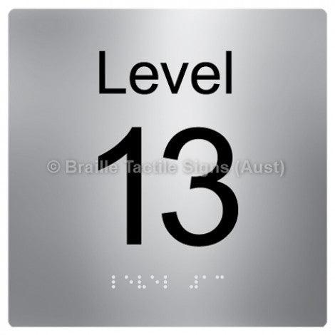 Braille Sign Level Sign - Level 13 - Braille Tactile Signs Aust. - BTS272-13-aliS - Custom Signs - Fast Shipping - High Quality - Australian Made & Owned
