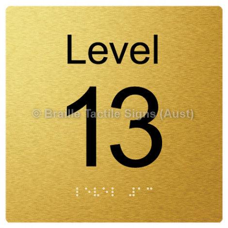 Braille Sign Level Sign - Level 13 - Braille Tactile Signs Aust. - BTS272-13-aliG - Custom Signs - Fast Shipping - High Quality - Australian Made & Owned