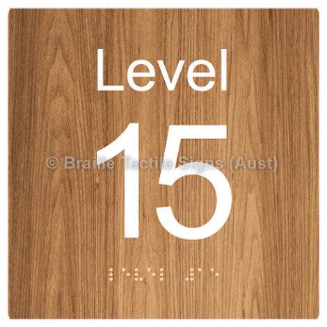 Braille Sign Level Sign - Level 15 - Braille Tactile Signs Aust. - BTS272-15-wdg - Custom Signs - Fast Shipping - High Quality - Australian Made & Owned