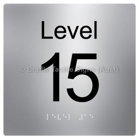 Braille Sign Level Sign - Level 15 - Braille Tactile Signs Aust. - BTS272-15-aliS - Custom Signs - Fast Shipping - High Quality - Australian Made & Owned