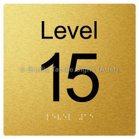 Braille Sign Level Sign - Level 15 - Braille Tactile Signs Aust. - BTS272-15-aliG - Custom Signs - Fast Shipping - High Quality - Australian Made & Owned