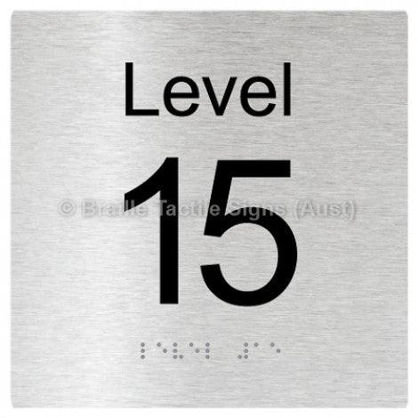 Braille Sign Level Sign - Level 15 - Braille Tactile Signs Aust. - BTS272-15-aliB - Custom Signs - Fast Shipping - High Quality - Australian Made & Owned
