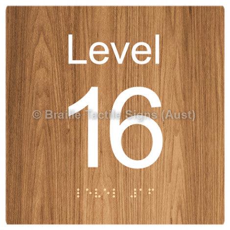 Braille Sign Level Sign - Level 16 - Braille Tactile Signs Aust. - BTS272-16-wdg - Custom Signs - Fast Shipping - High Quality - Australian Made & Owned