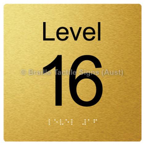 Braille Sign Level Sign - Level 16 - Braille Tactile Signs Aust. - BTS272-16-aliG - Custom Signs - Fast Shipping - High Quality - Australian Made & Owned
