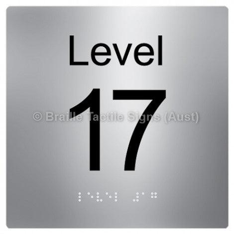 Braille Sign Level Sign - Level 17 - Braille Tactile Signs Aust. - BTS272-17-aliS - Custom Signs - Fast Shipping - High Quality - Australian Made & Owned