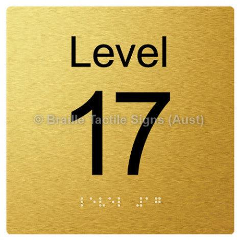 Braille Sign Level Sign - Level 17 - Braille Tactile Signs Aust. - BTS272-17-aliG - Custom Signs - Fast Shipping - High Quality - Australian Made & Owned