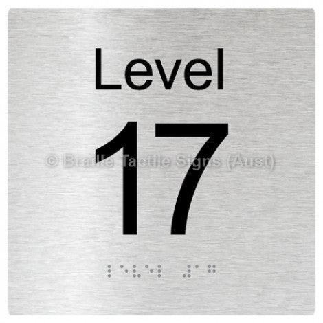 Braille Sign Level Sign - Level 17 - Braille Tactile Signs Aust. - BTS272-17-aliB - Custom Signs - Fast Shipping - High Quality - Australian Made & Owned