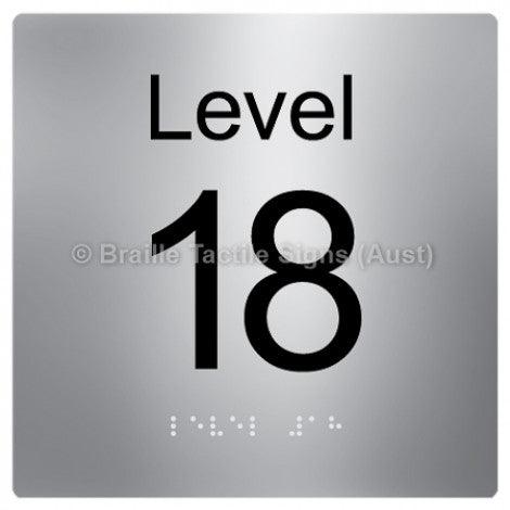 Braille Sign Level Sign - Level 18 - Braille Tactile Signs Aust. - BTS272-18-aliS - Custom Signs - Fast Shipping - High Quality - Australian Made & Owned