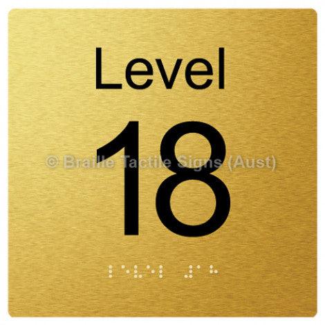 Braille Sign Level Sign - Level 18 - Braille Tactile Signs Aust. - BTS272-18-aliG - Custom Signs - Fast Shipping - High Quality - Australian Made & Owned