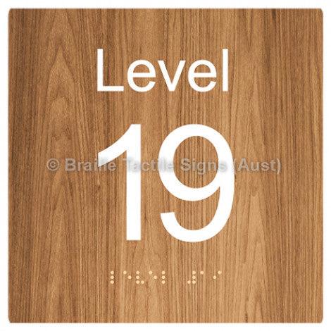 Braille Sign Level Sign - Level 19 - Braille Tactile Signs Aust. - BTS272-19-wdg - Custom Signs - Fast Shipping - High Quality - Australian Made & Owned