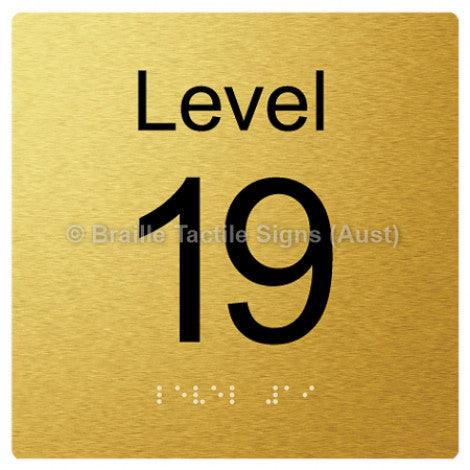 Braille Sign Level Sign - Level 19 - Braille Tactile Signs Aust. - BTS272-19-aliG - Custom Signs - Fast Shipping - High Quality - Australian Made & Owned
