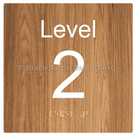 Braille Sign Level Sign - Level 2 - Braille Tactile Signs Aust. - BTS272-02-wdg - Custom Signs - Fast Shipping - High Quality - Australian Made & Owned