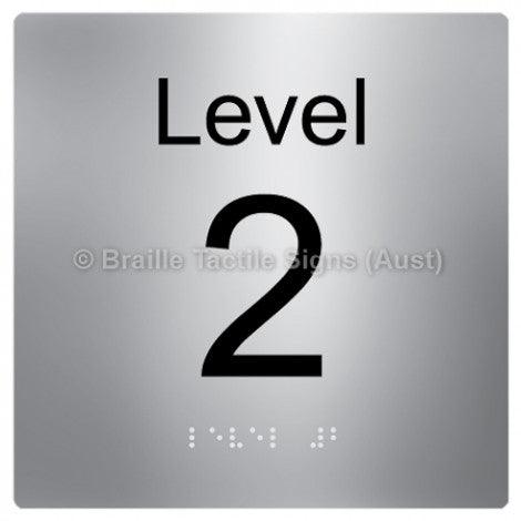 Braille Sign Level Sign - Level 2 - Braille Tactile Signs Aust. - BTS272-02-aliS - Custom Signs - Fast Shipping - High Quality - Australian Made & Owned