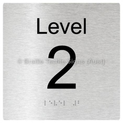 Braille Sign Level Sign - Level 2 - Braille Tactile Signs Aust. - BTS272-02-aliB - Custom Signs - Fast Shipping - High Quality - Australian Made & Owned