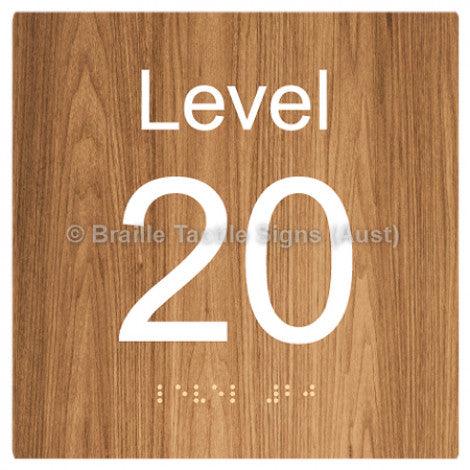 Braille Sign Level Sign - Level 20 - Braille Tactile Signs Aust. - BTS272-20-wdg - Custom Signs - Fast Shipping - High Quality - Australian Made & Owned