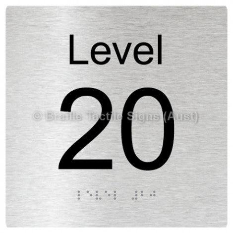 Braille Sign Level Sign - Level 20 - Braille Tactile Signs Aust. - BTS272-20-aliB - Custom Signs - Fast Shipping - High Quality - Australian Made & Owned
