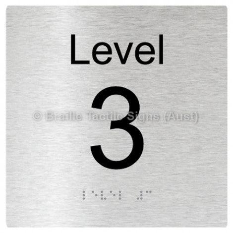 Braille Sign Level Sign - Level 3 - Braille Tactile Signs Aust. - BTS272-03-aliB - Custom Signs - Fast Shipping - High Quality - Australian Made & Owned