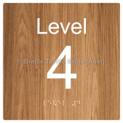Braille Sign Level Sign - Level 4 - Braille Tactile Signs Aust. - BTS272-04-wdg - Custom Signs - Fast Shipping - High Quality - Australian Made & Owned