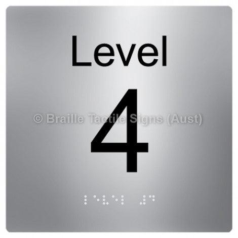 Braille Sign Level Sign - Level 4 - Braille Tactile Signs Aust. - BTS272-04-aliS - Custom Signs - Fast Shipping - High Quality - Australian Made & Owned