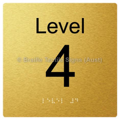 Braille Sign Level Sign - Level 4 - Braille Tactile Signs Aust. - BTS272-04-aliG - Custom Signs - Fast Shipping - High Quality - Australian Made & Owned