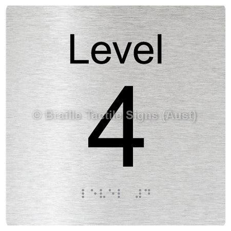 Braille Sign Level Sign - Level 4 - Braille Tactile Signs Aust. - BTS272-04-aliB - Custom Signs - Fast Shipping - High Quality - Australian Made & Owned