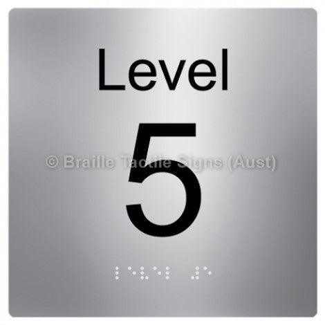 Braille Sign Level Sign - Level 5 - Braille Tactile Signs Aust. - BTS272-05-aliS - Custom Signs - Fast Shipping - High Quality - Australian Made & Owned
