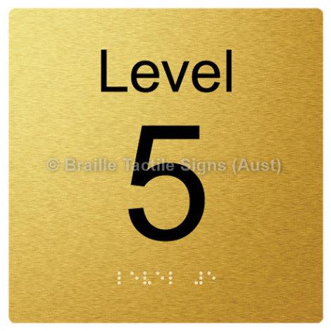 Braille Sign Level Sign - Level 5 - Braille Tactile Signs Aust. - BTS272-05-aliG - Custom Signs - Fast Shipping - High Quality - Australian Made & Owned