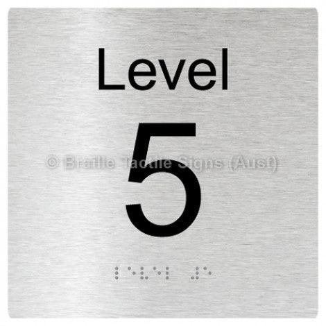 Braille Sign Level Sign - Level 5 - Braille Tactile Signs Aust. - BTS272-05-aliB - Custom Signs - Fast Shipping - High Quality - Australian Made & Owned