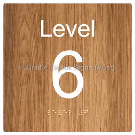 Braille Sign Level Sign - Level 6 - Braille Tactile Signs Aust. - BTS272-06-wdg - Custom Signs - Fast Shipping - High Quality - Australian Made & Owned