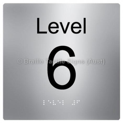 Braille Sign Level Sign - Level 6 - Braille Tactile Signs Aust. - BTS272-06-aliS - Custom Signs - Fast Shipping - High Quality - Australian Made & Owned