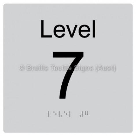 Braille Sign Level Sign - Level 7 - Braille Tactile Signs Aust. - BTS272-07-slv - Custom Signs - Fast Shipping - High Quality - Australian Made & Owned