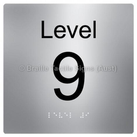 Braille Sign Level Sign - Level 9 - Braille Tactile Signs Aust. - BTS272-09-aliS - Custom Signs - Fast Shipping - High Quality - Australian Made & Owned