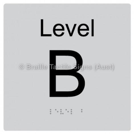 Braille Sign Level Sign - Level B - Braille Tactile Signs Aust. - BTS272-B-slv - Custom Signs - Fast Shipping - High Quality - Australian Made & Owned