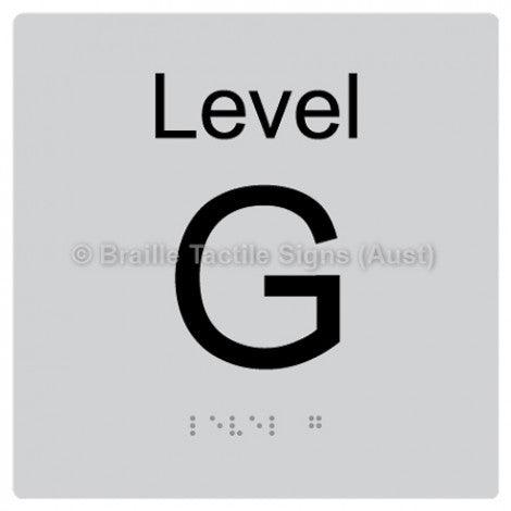 Braille Sign Level Sign - Level G - Braille Tactile Signs Aust. - BTS272-G-slv - Custom Signs - Fast Shipping - High Quality - Australian Made & Owned