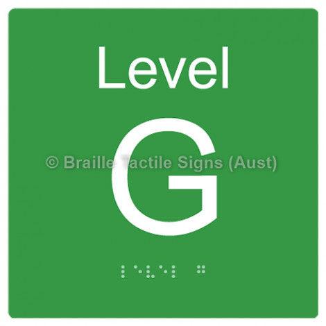 Braille Sign Level Sign - Level G - Braille Tactile Signs Aust. - BTS272-G-grn - Custom Signs - Fast Shipping - High Quality - Australian Made & Owned