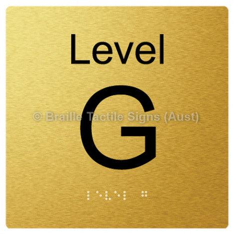 Braille Sign Level Sign - Level G - Braille Tactile Signs Aust. - BTS272-G-aliG - Custom Signs - Fast Shipping - High Quality - Australian Made & Owned
