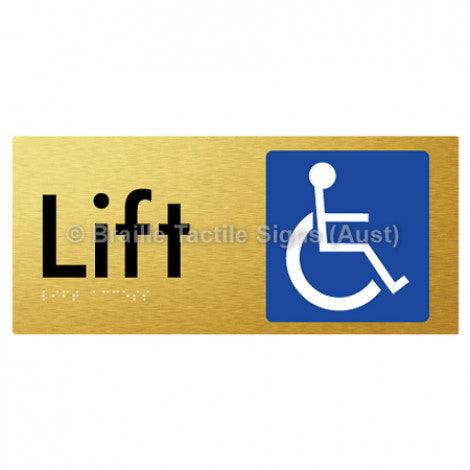 Braille Sign Lift Access - Braille Tactile Signs Aust. - BTS174-aliG - Custom Signs - Fast Shipping - High Quality - Australian Made & Owned