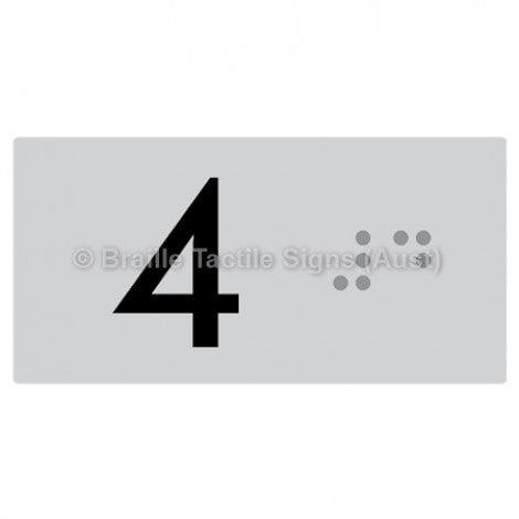 Braille Sign Lift Button Signs (B,G,P,1-10) 4 - Braille Tactile Signs Aust. - BTS189-04-slv - Custom Signs - Fast Shipping - High Quality - Australian Made & Owned
