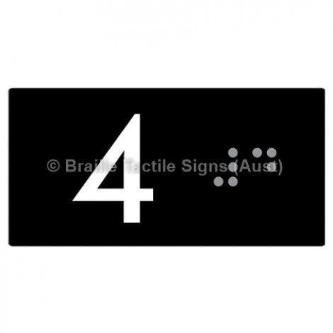 Braille Sign Lift Button Signs (B,G,P,1-10) 4 - Braille Tactile Signs Aust. - BTS189-04-blk - Custom Signs - Fast Shipping - High Quality - Australian Made & Owned