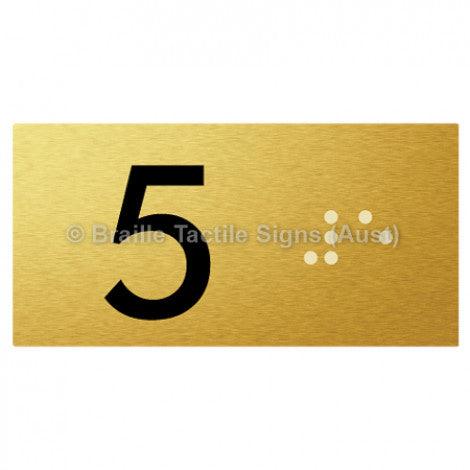 Braille Sign Lift Button Signs (B,G,P,1-10) 5 - Braille Tactile Signs Aust. - BTS189-05-aliG - Custom Signs - Fast Shipping - High Quality - Australian Made & Owned