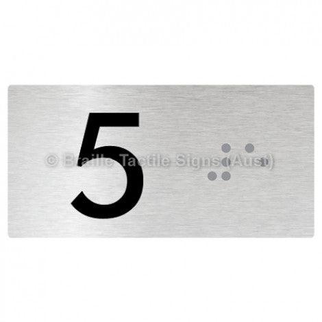 Braille Sign Lift Button Signs (B,G,P,1-10) 5 - Braille Tactile Signs Aust. - BTS189-05-aliB - Custom Signs - Fast Shipping - High Quality - Australian Made & Owned